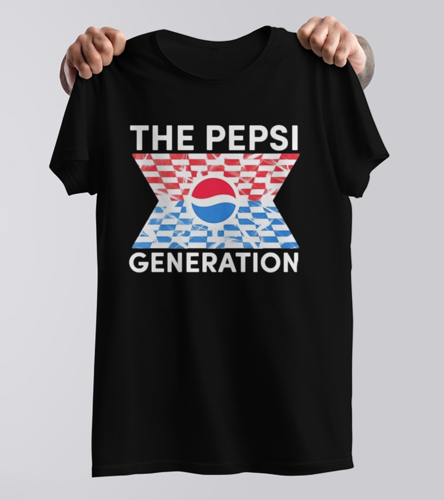 The Pepsi Generation Red White Blue Checkered T-Shirt