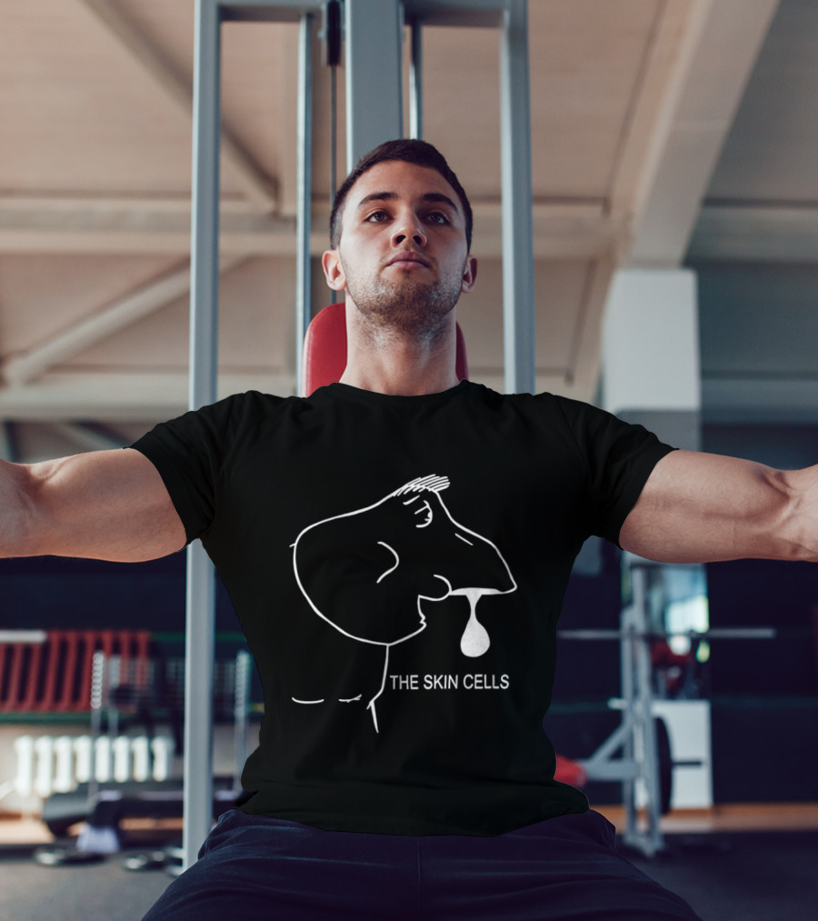 The Skin Cells Band Simple Line Art Face T-Shirt