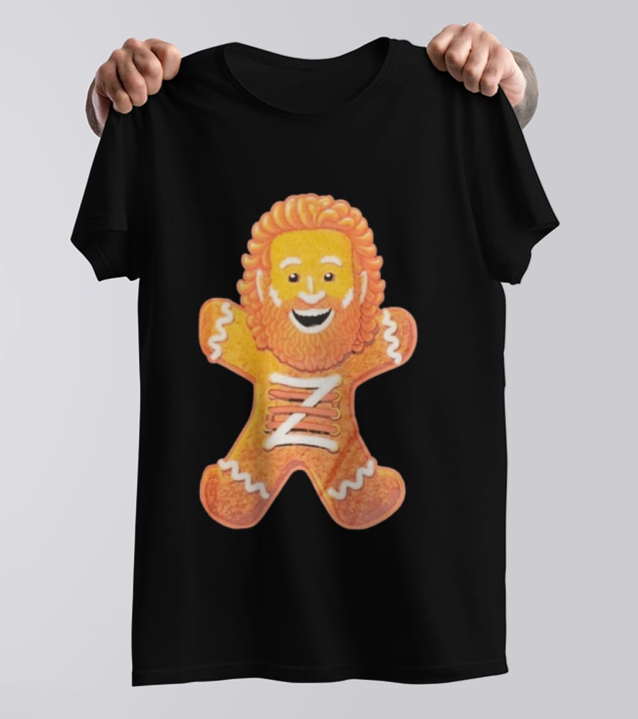 Sami Zayn Gingerbread Man WWE Christmas Holiday Cookie T-Shirt