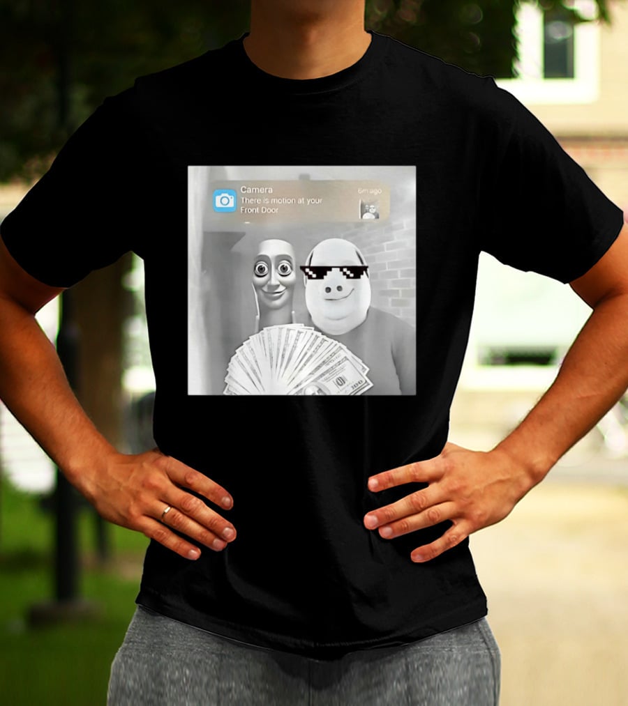 Tung Tung Sahur John Pork Meme With Motion Alert And Money Stack T-Shirt