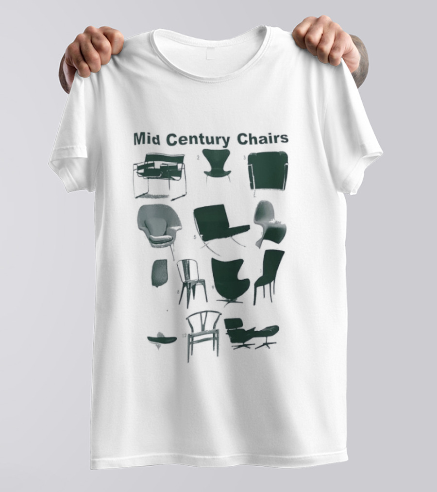 Mid Century Chairs Iconic Furniture Collection T-Shirt