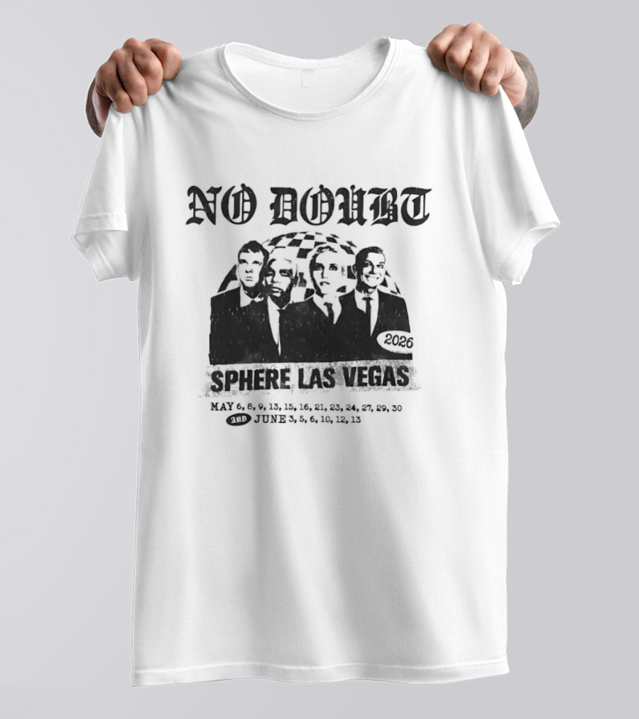 Gwen Stefani Tony Kanal Tom Dumont Adrian Young No Doubt Live Sphere Las Vegas 2026 T-Shirt