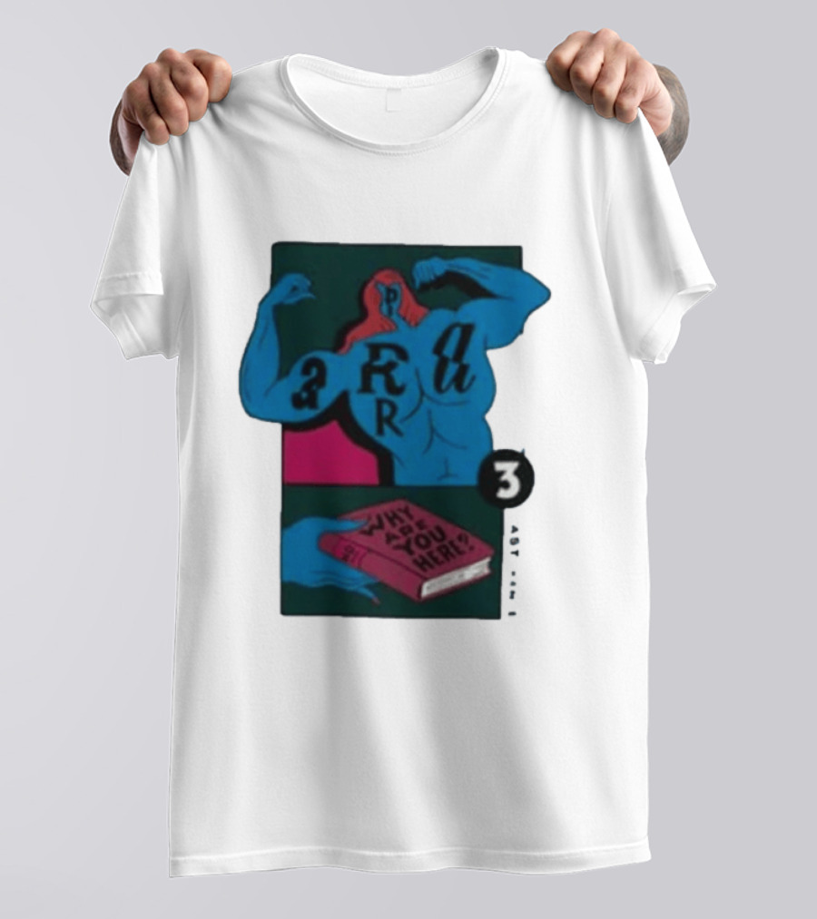 Why Are You Here Book Typography Muscle T-Shirt