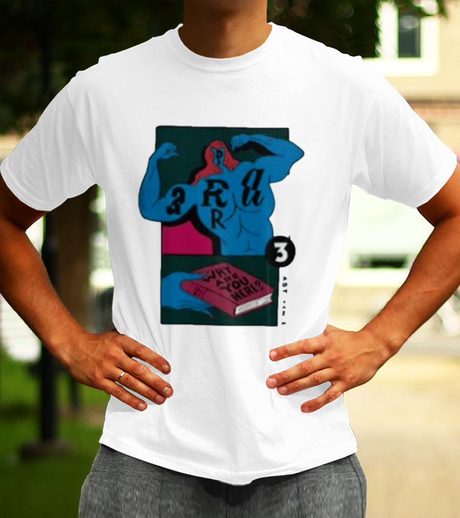 Why Are You Here Book Typography Muscle T-Shirt