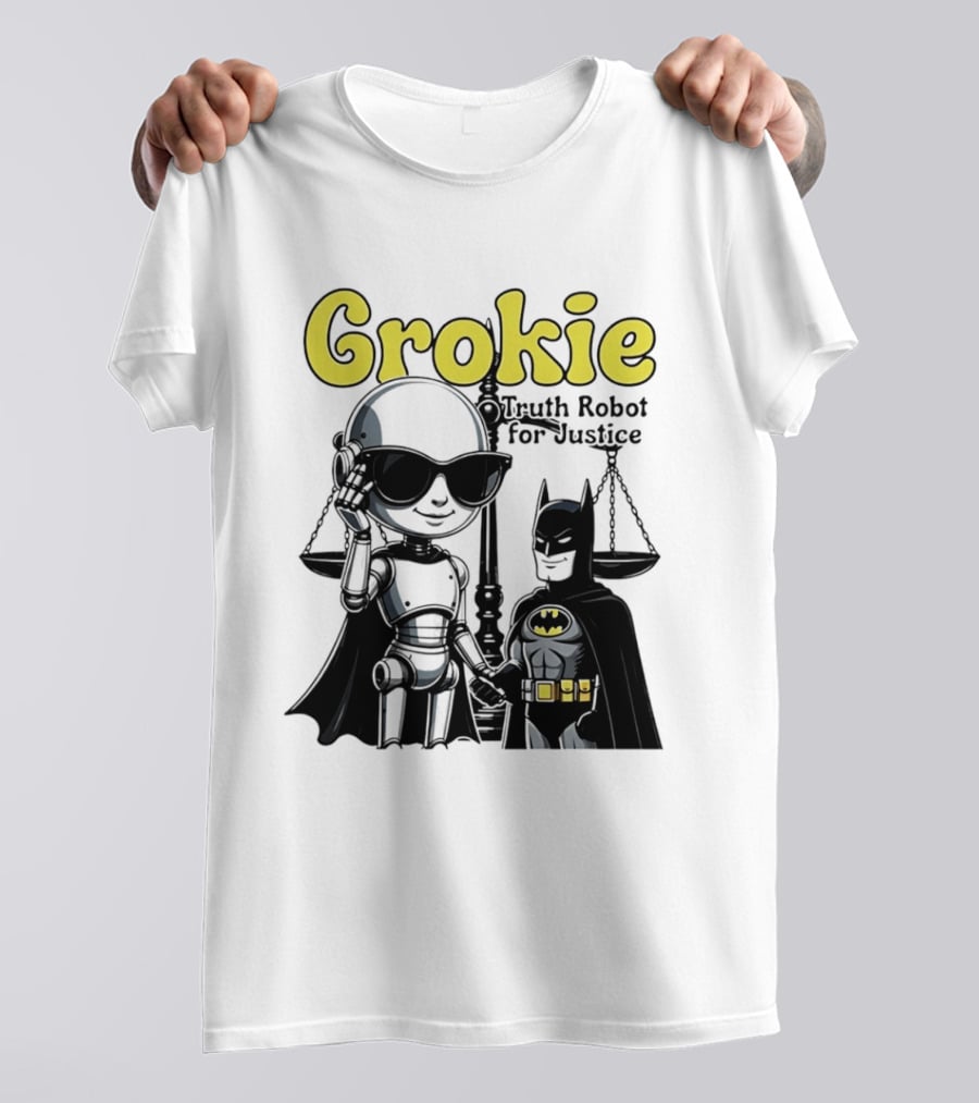 Grokie Batman Truth Robot For Justice Scales T-Shirt