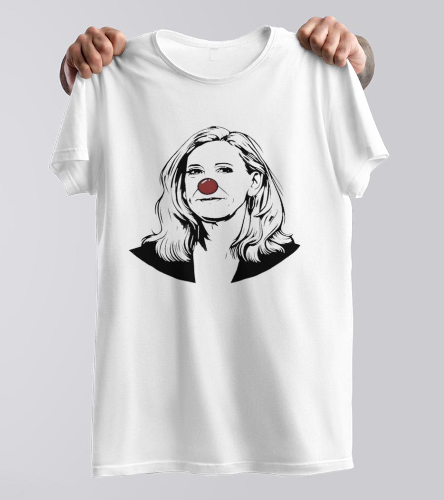 Cathy's A Clown Red Nose Black And White Drawing T-Shirt