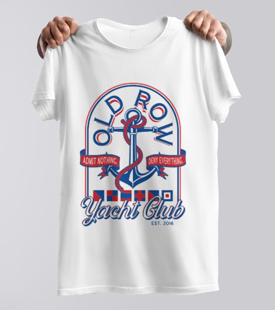 Old Row Yacht Club Anchor Logo With Nautical Flags Est. 2016 T-Shirt