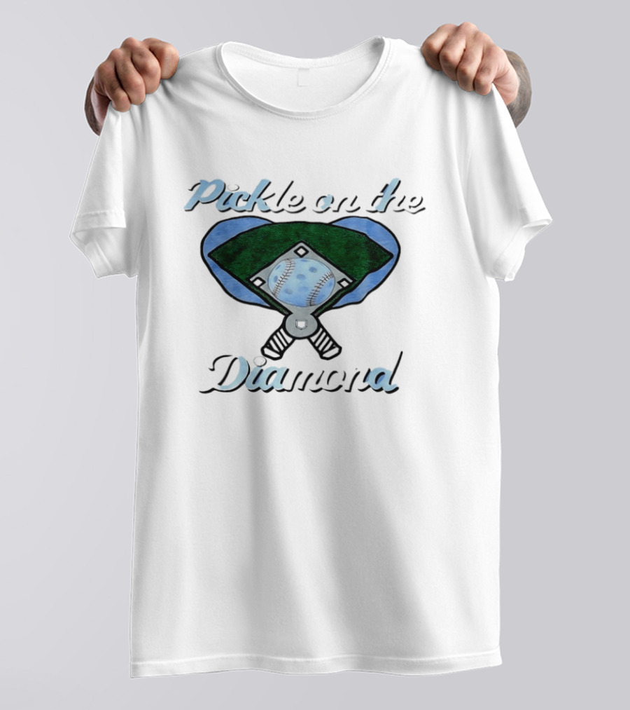Pickle On The Diamond Baseball Field With Bats And Ball T-Shirt