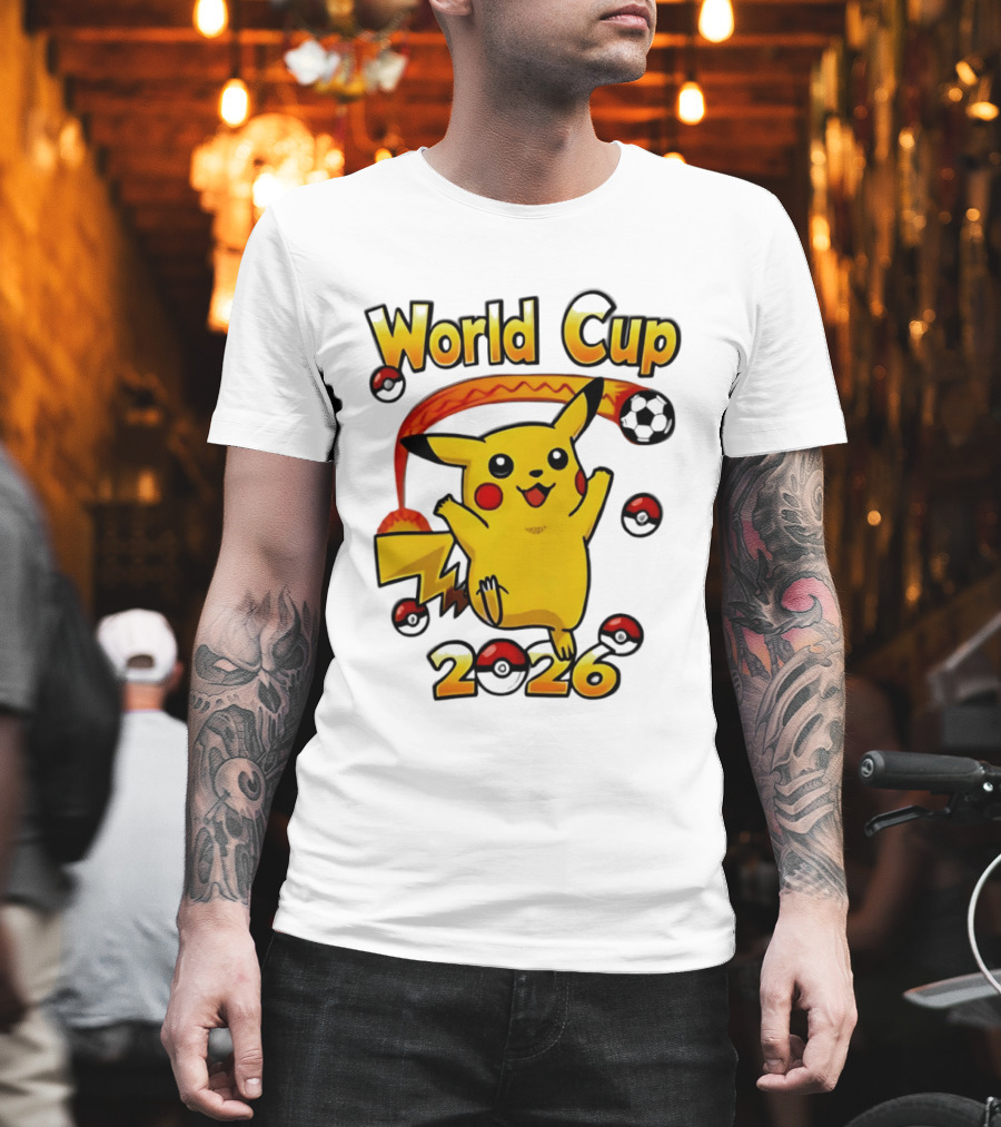 World Cup 2026 Pokémon Pikachu Soccer Poké Balls T-Shirt