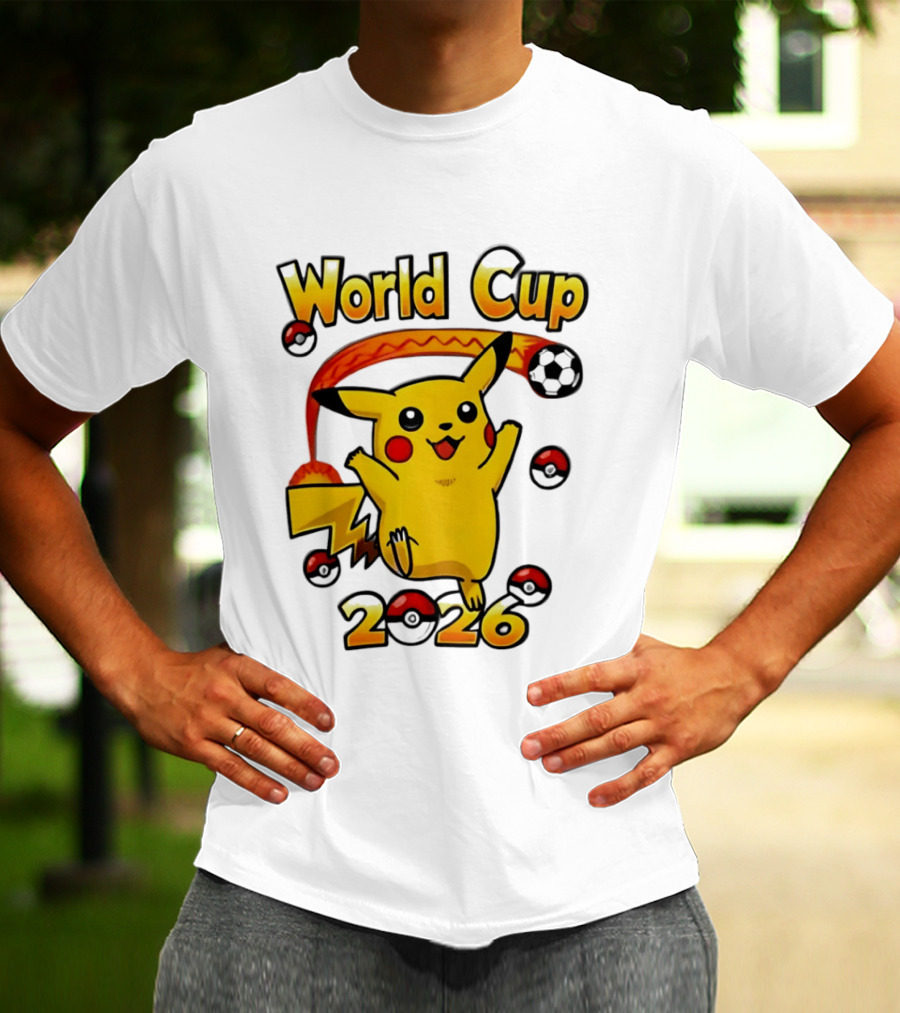 World Cup 2026 Pokémon Pikachu Soccer Poké Balls T-Shirt