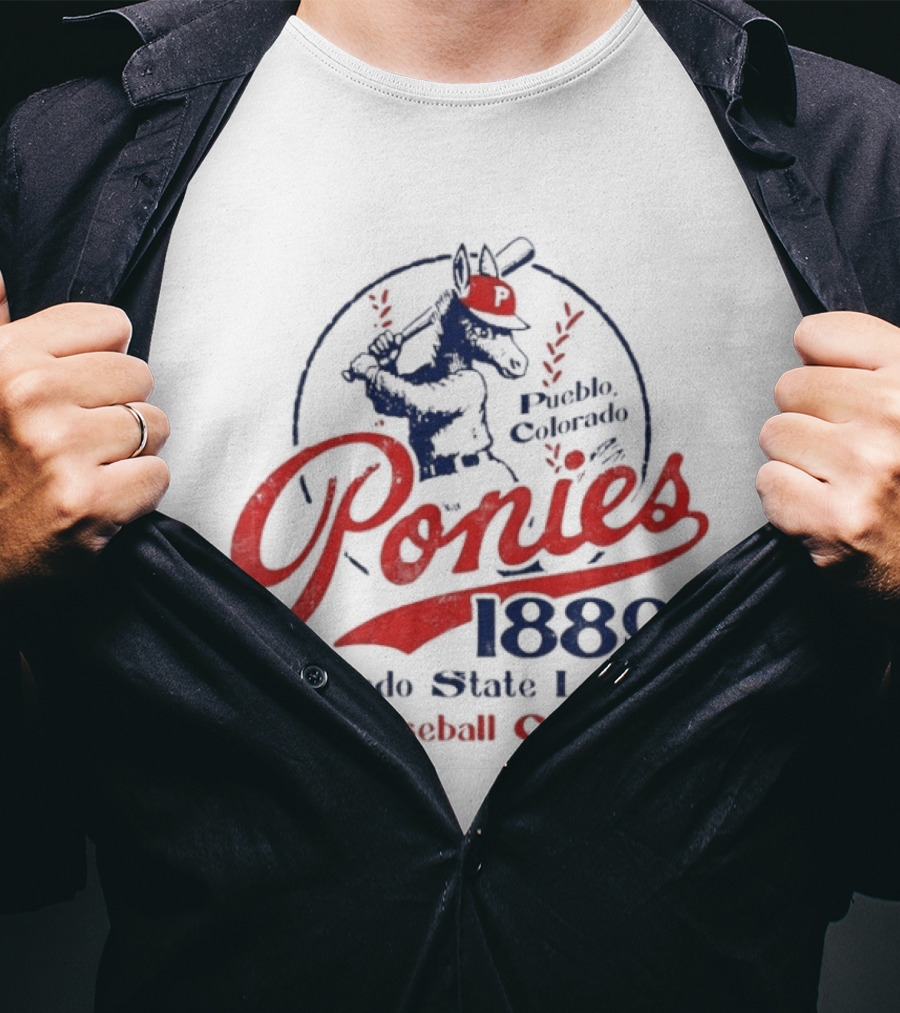 Ponies 1889 Colorado State League Baseball Club Retro Sports Memorabilia T-Shirt