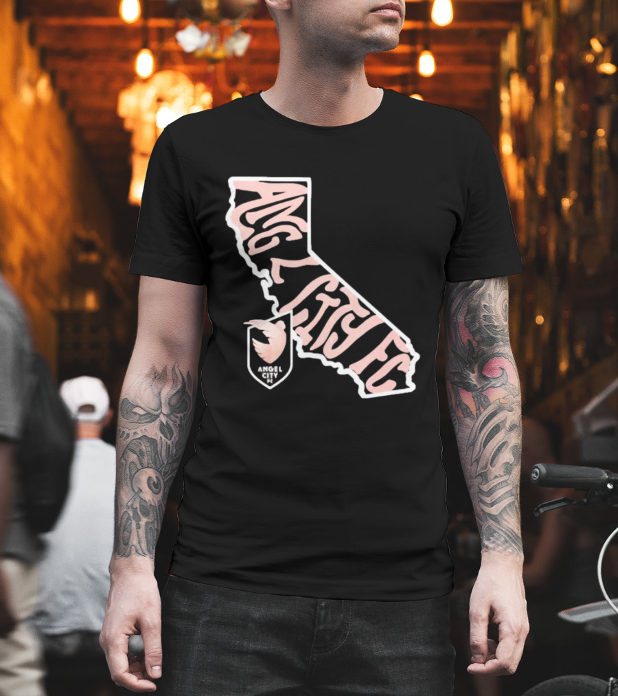 Angel City FC Groovy California Map T-Shirt