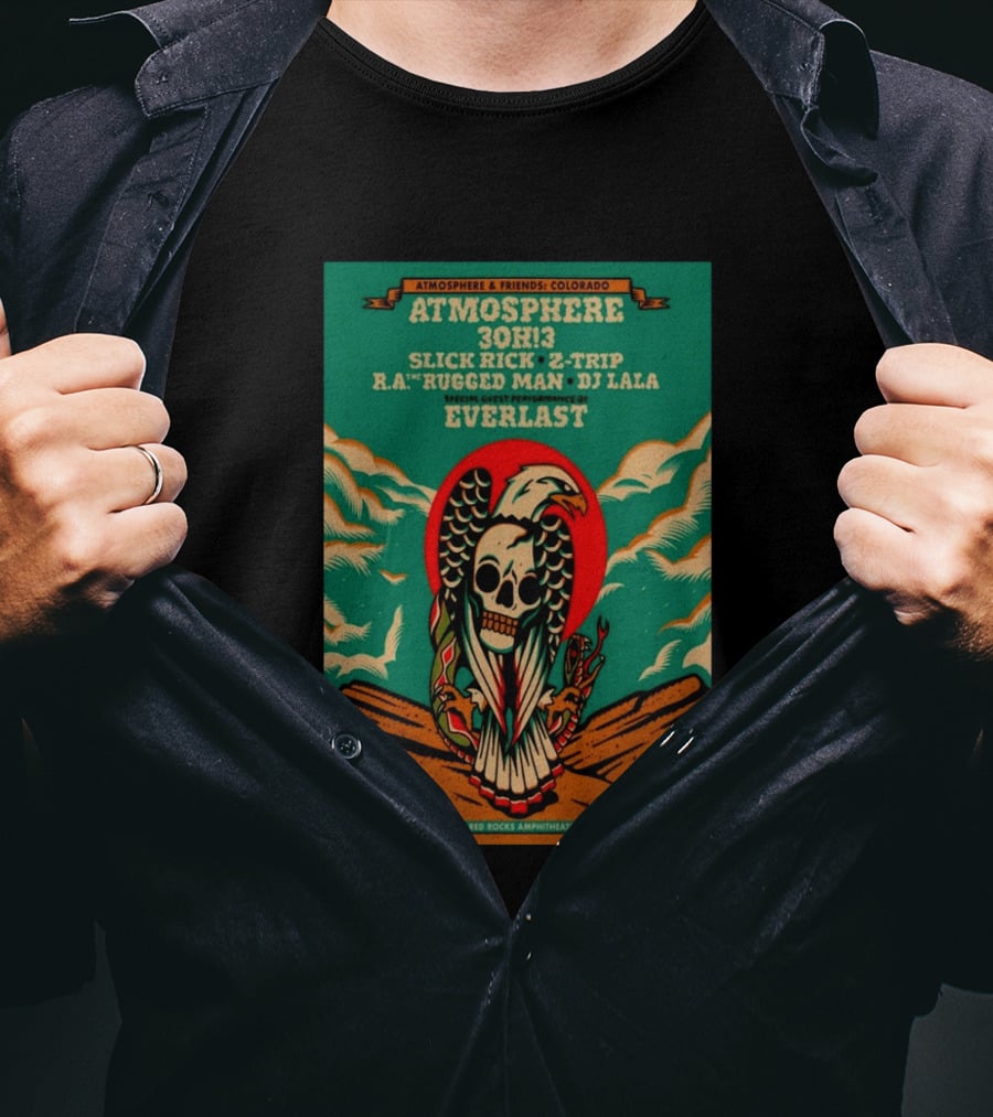 Atmosphere Friends Colorado Slick Rick Red Rocks September 19 2026 Morrison CO T-Shirt
