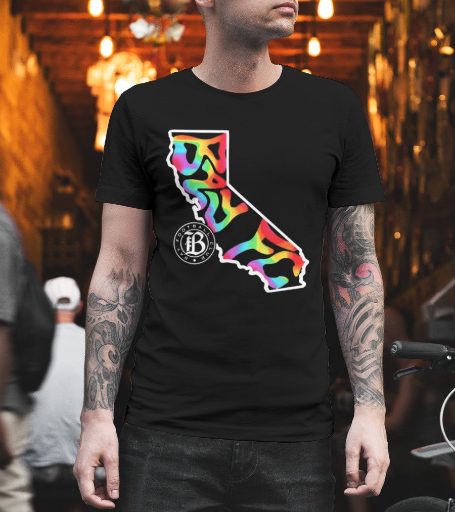 Bay FC Groovy Pride California Football Club Rainbow T-Shirt