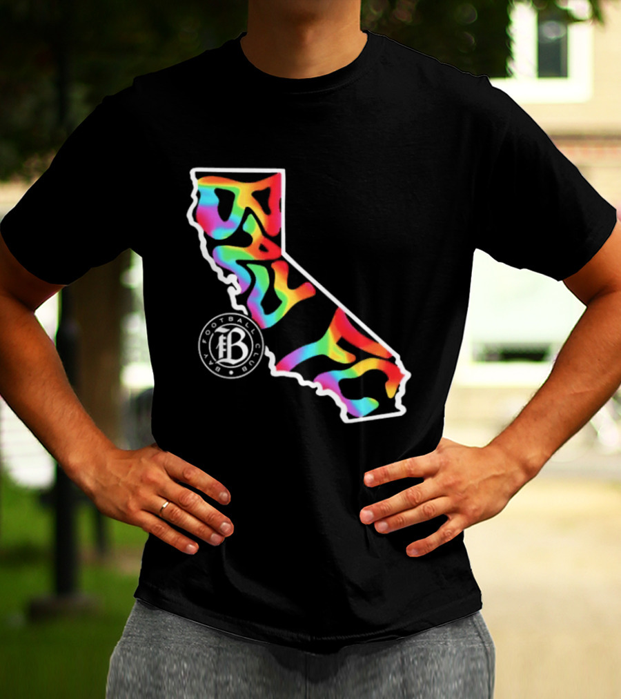 Bay FC Groovy Pride California Football Club Rainbow T-Shirt
