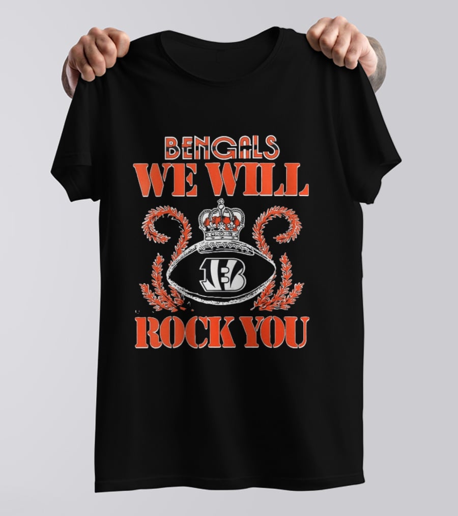 Bengals We Will Rock You 2026 Football Crown T-Shirt