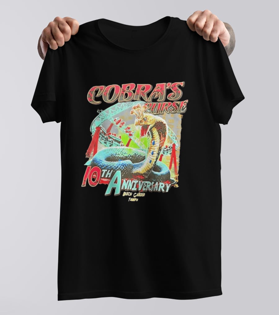 Cobra's Curse 10th Anniversary Busch Gardens Tampa Roller Celebration T-Shirt