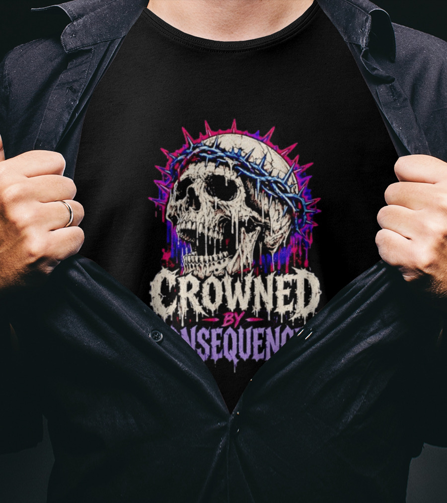 Crowned By Consequences Dark Skull Gothic Horror T-Shirt