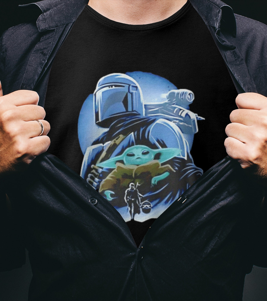 Din Djarin Grogu Mudhorn Clan Star Wars Mandalorian T-Shirt