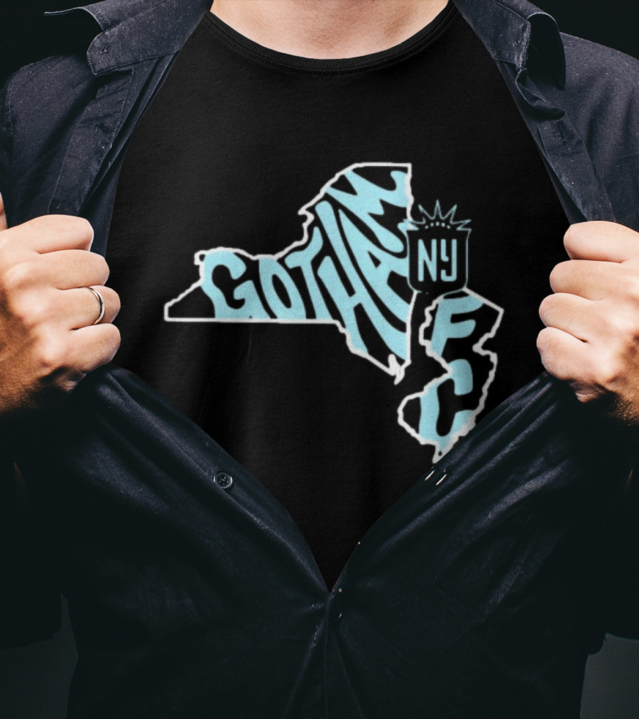 Gotham FC New Jersey New York State Groovy NY FC T-Shirt