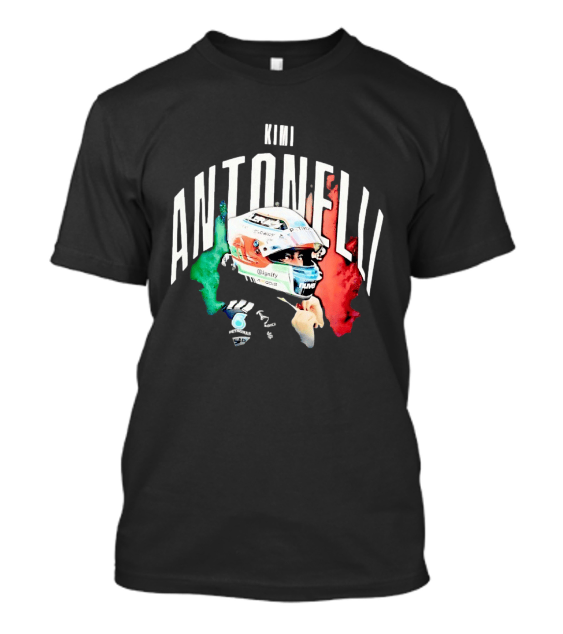 Kimi Antonelli AMG Petronas Formula One Team Racing Helmet Italian Flag T-Shirt