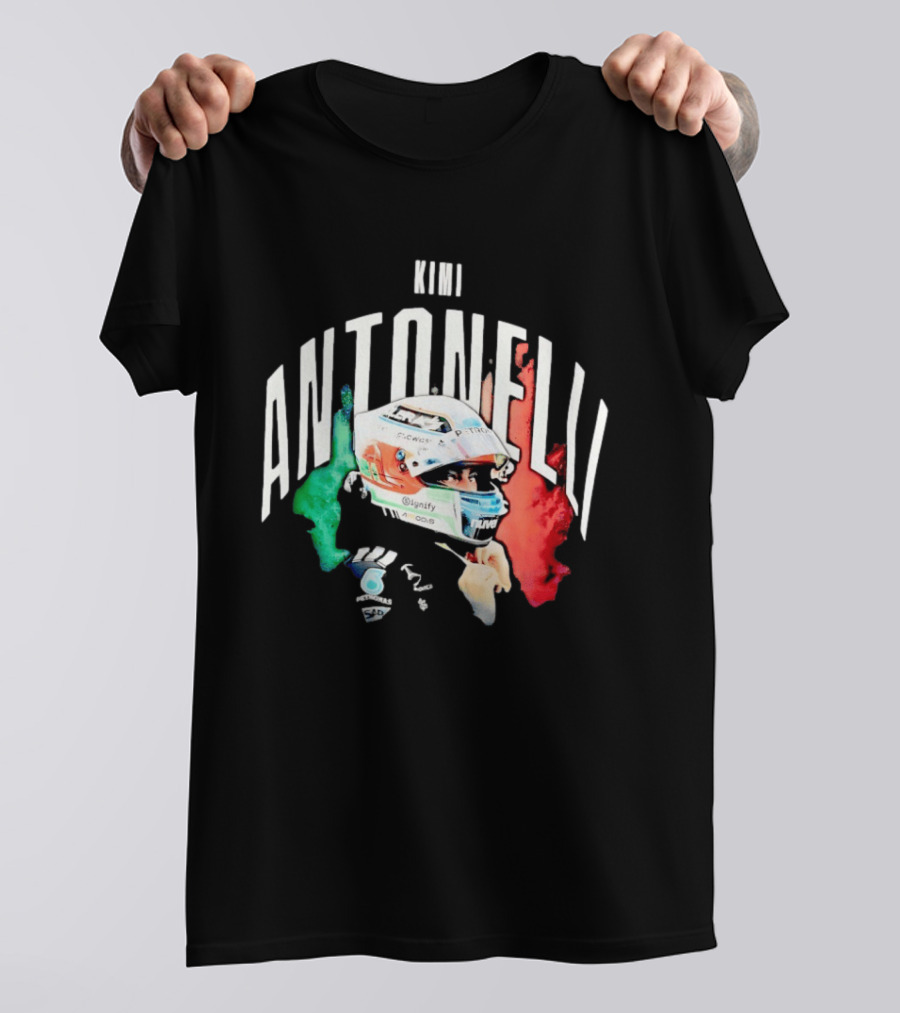 Kimi Antonelli AMG Petronas Formula One Team Racing Helmet Italian Flag T-Shirt