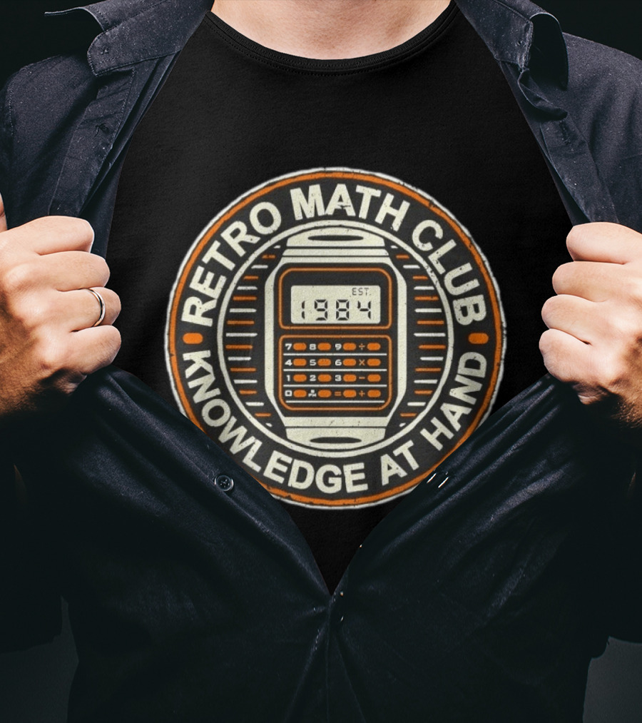 Retro Math Club Calculator 1984 Knowledge At Hand T-Shirt