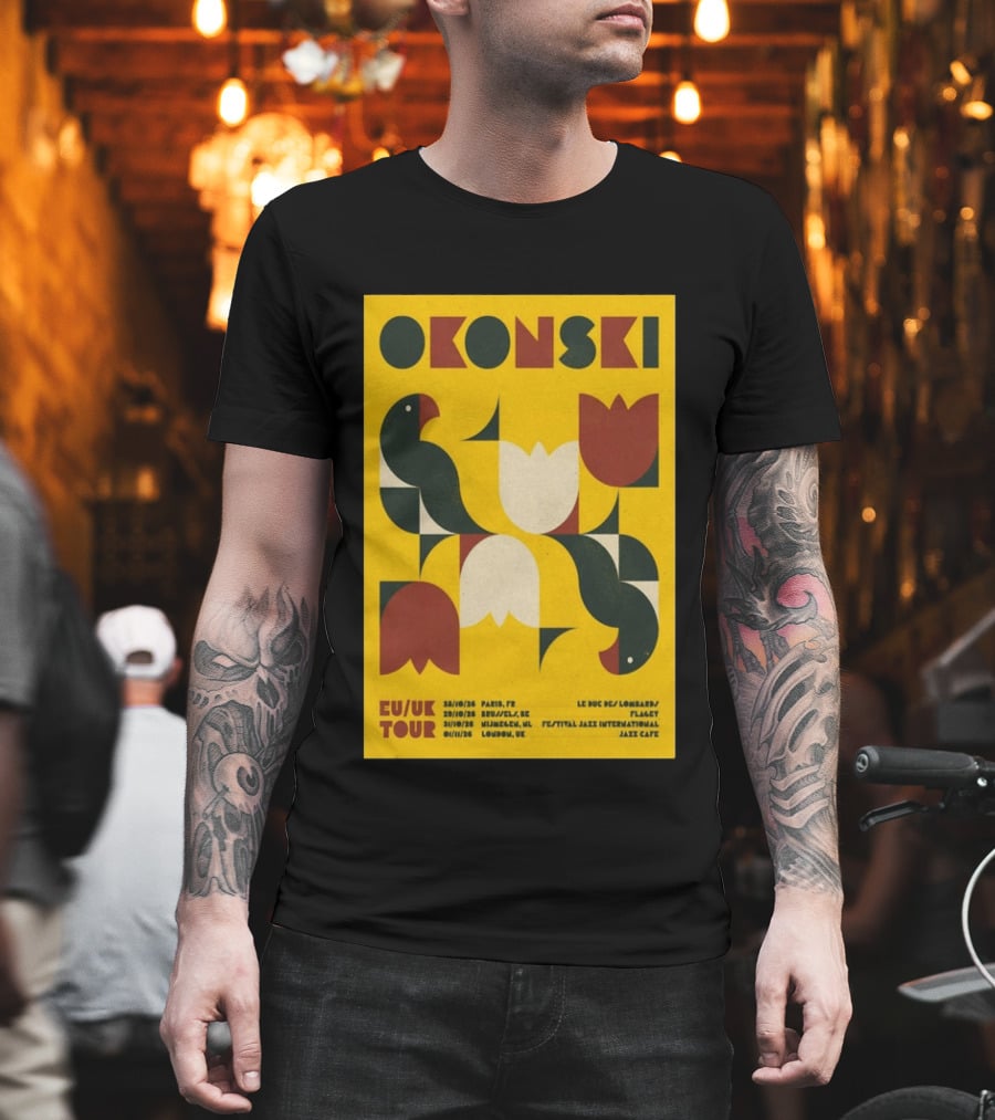 Okonski EU UK Tour 2026 Paris Brussels Nijmegen London Jazz Shows T-Shirt