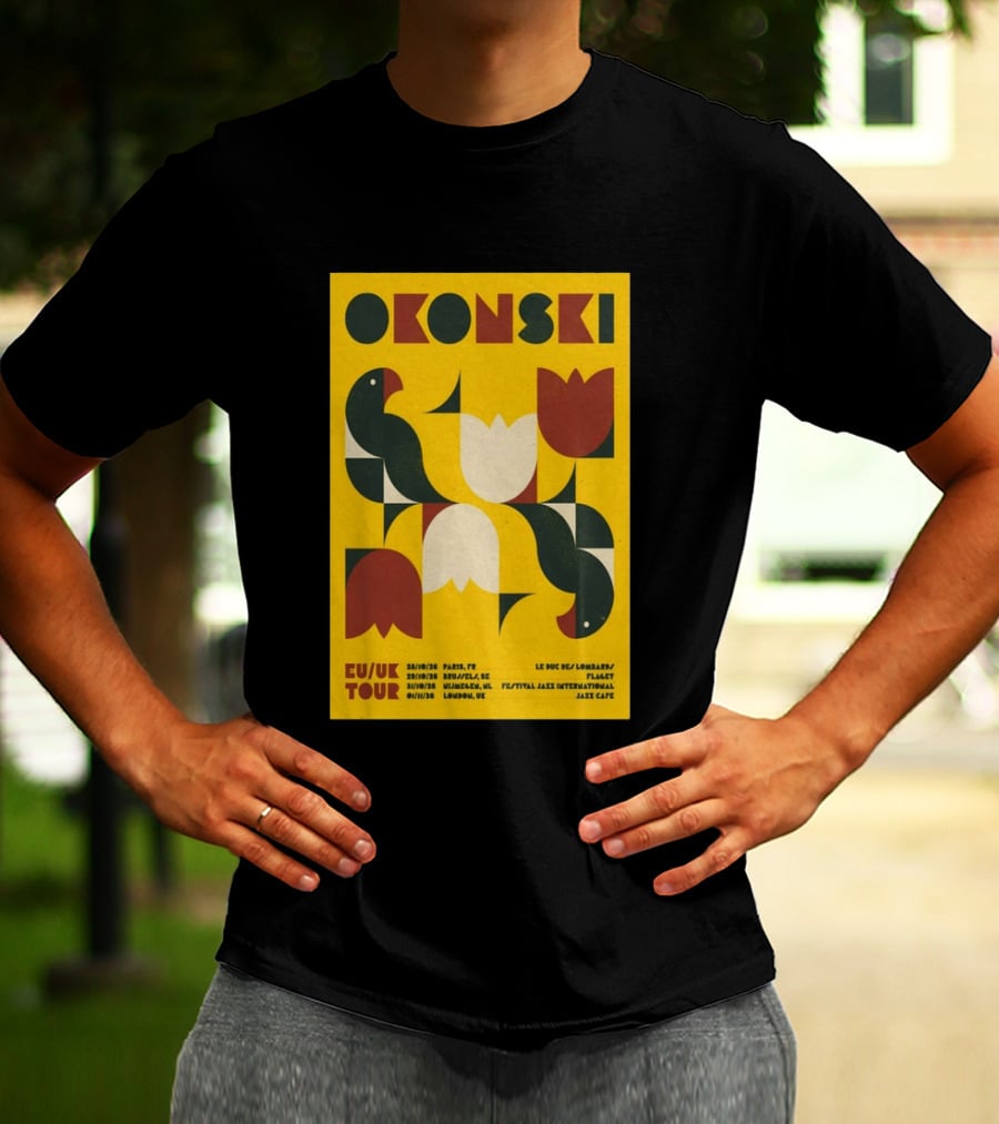 Okonski EU UK Tour 2026 Paris Brussels Nijmegen London Jazz Shows T-Shirt