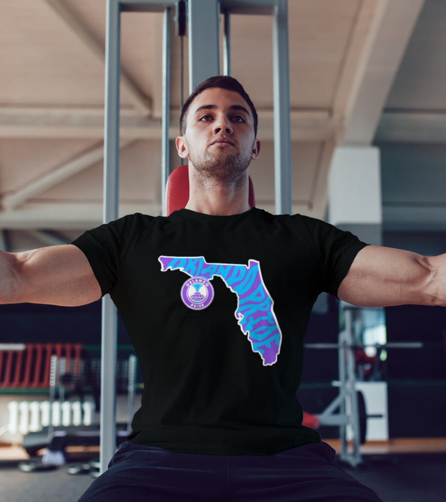 Orlando Pride Groovy State Of Florida Map Team T-Shirt
