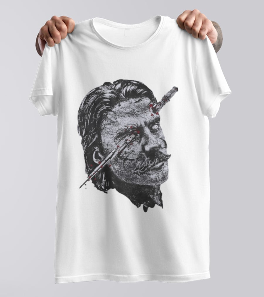 Chud The Builder Black And White Drawing With Eye Injury Dalton Eatherly T-Shirt