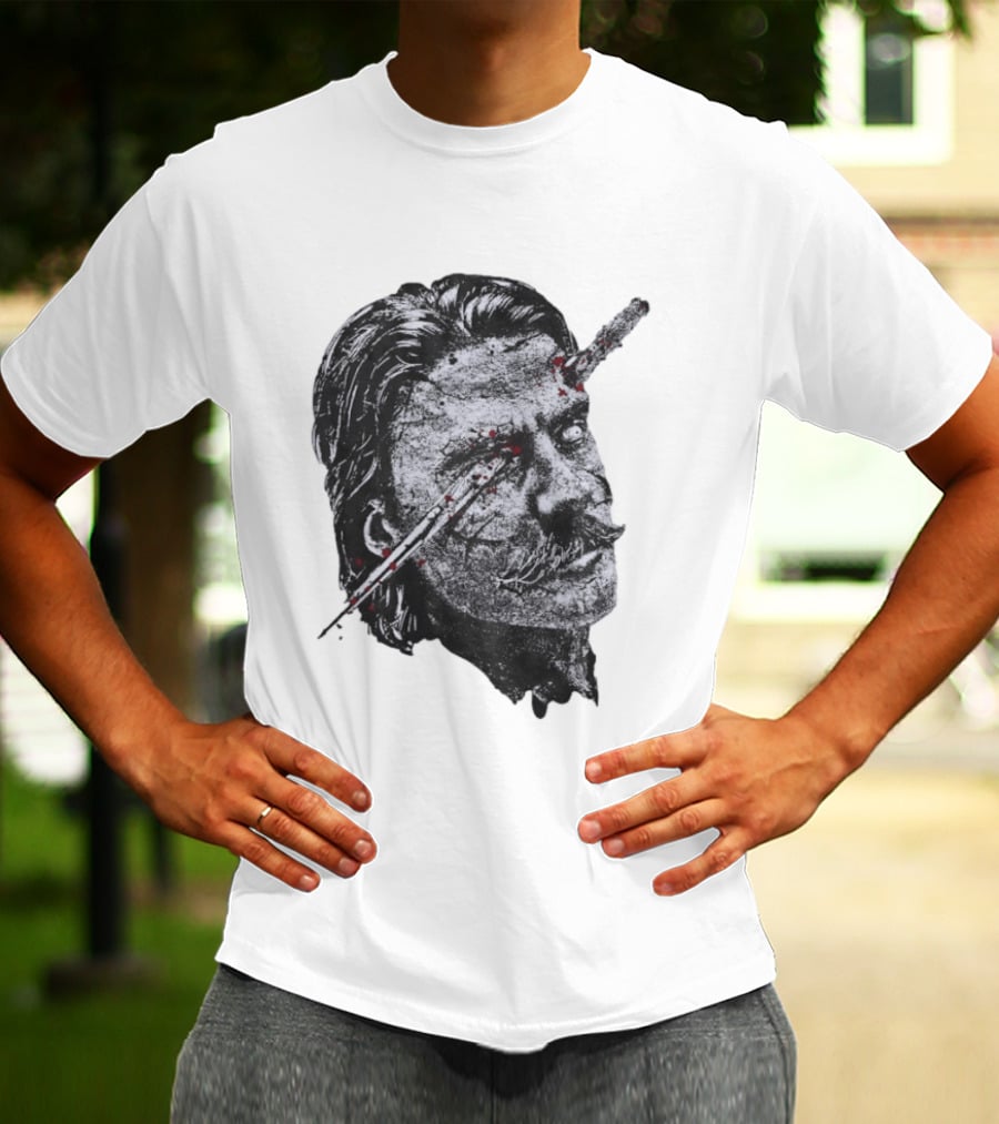 Chud The Builder Black And White Drawing With Eye Injury Dalton Eatherly T-Shirt