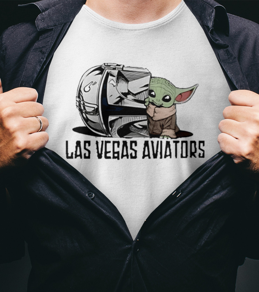 Las Vegas Aviators Star Wars Night 2026 Baby Yoda Pilot Helmet T-Shirt