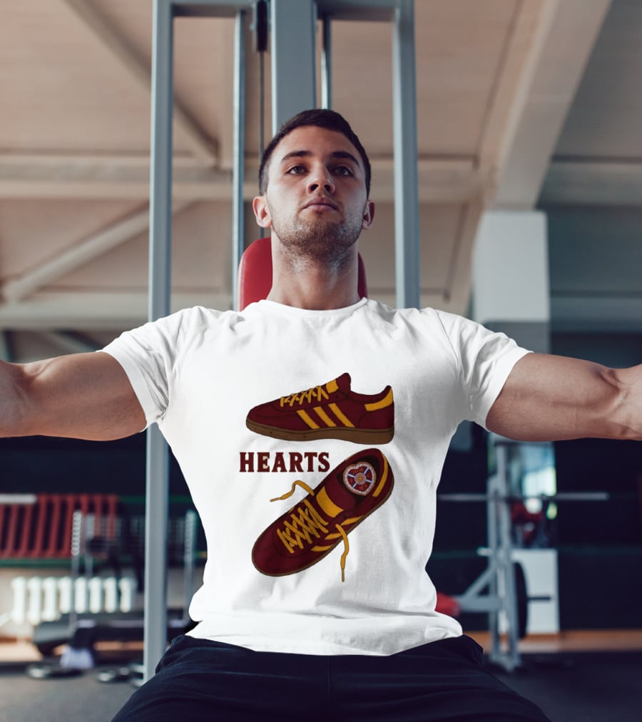 Hearts Casuals 1874 Maroon And Gold Shoes T-Shirt