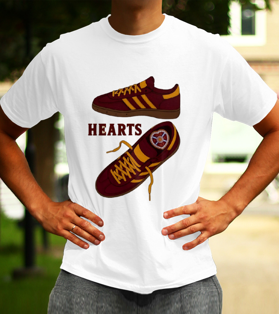Hearts Casuals 1874 Maroon And Gold Shoes T-Shirt