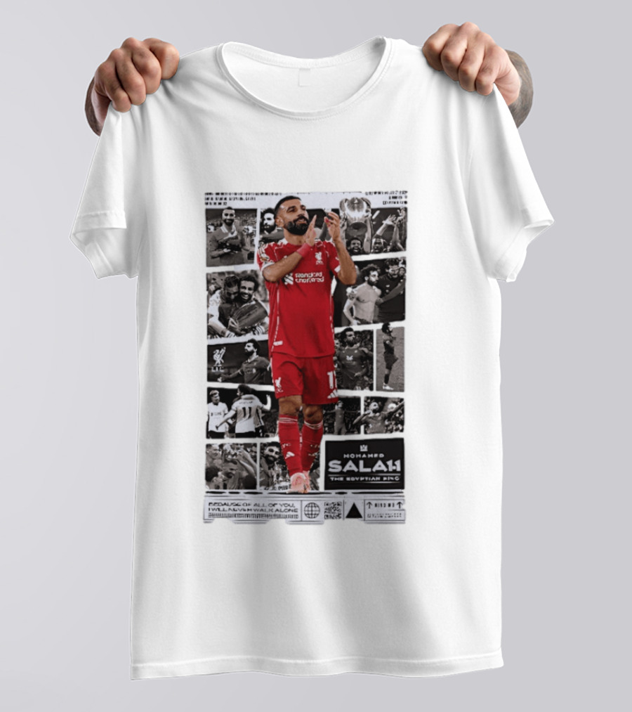 Mohamed Salah Liverpool FC The Egyptian King Magazine Collage T-Shirt