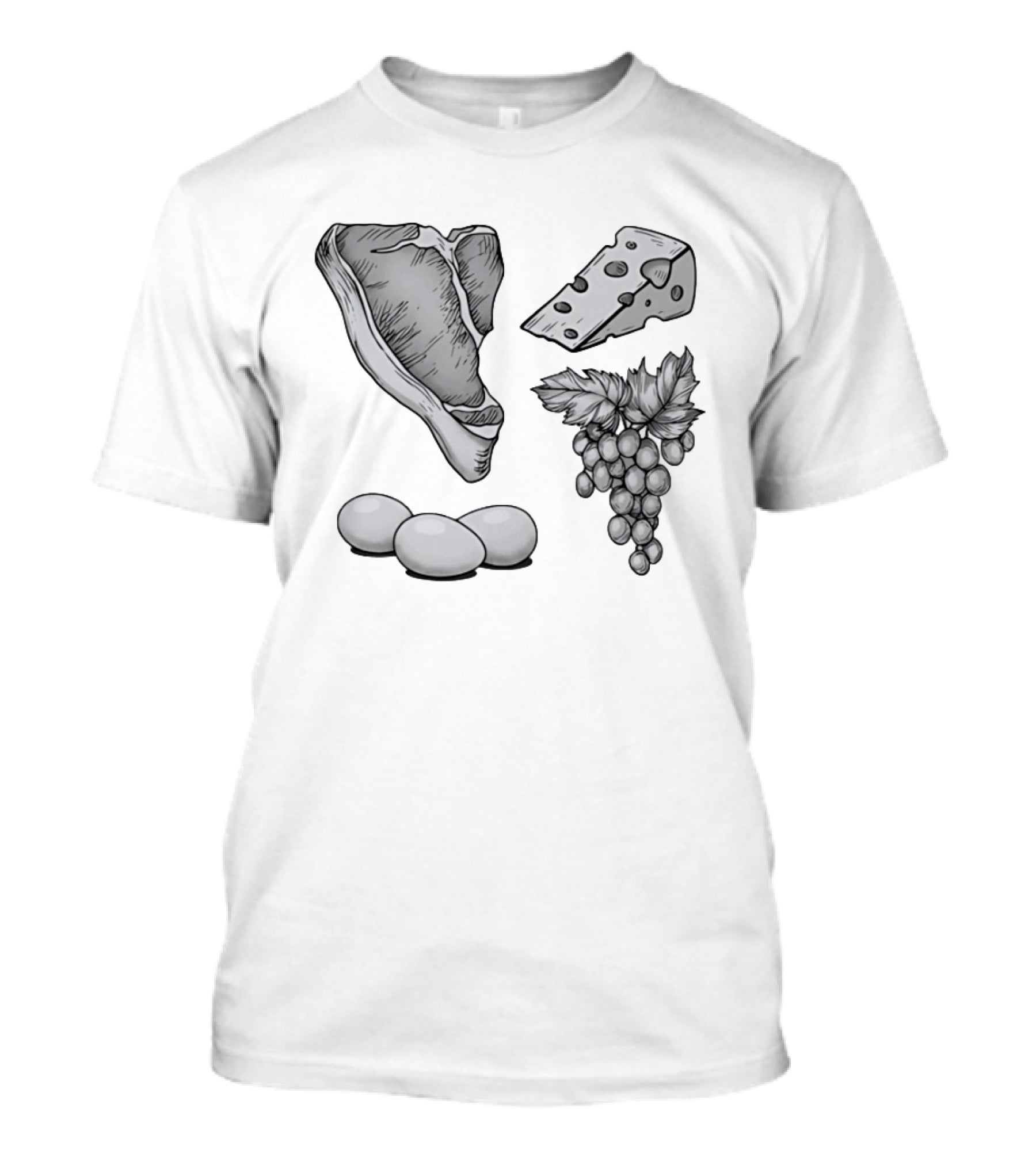 Steak Cheese Eggs Grape Juice Food T-Shirt