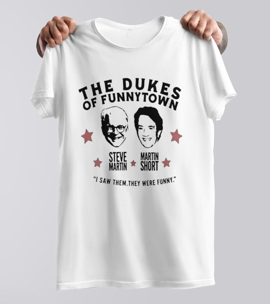 Steve Martin Martin Short The Dukes Of Funnytown Red Stars Big Head T-Shirt