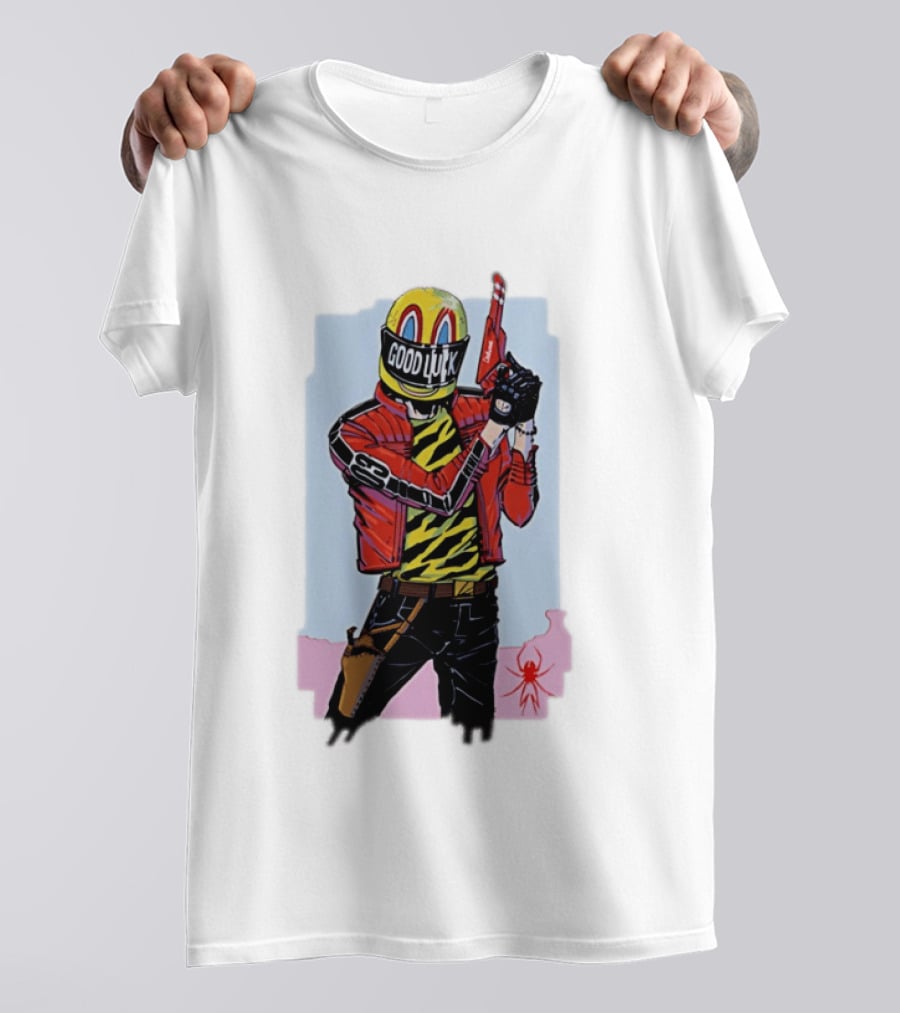 My Chemical Romance Good Luck Killjoys Comic Helmet And Gun Red Spider T-Shirt