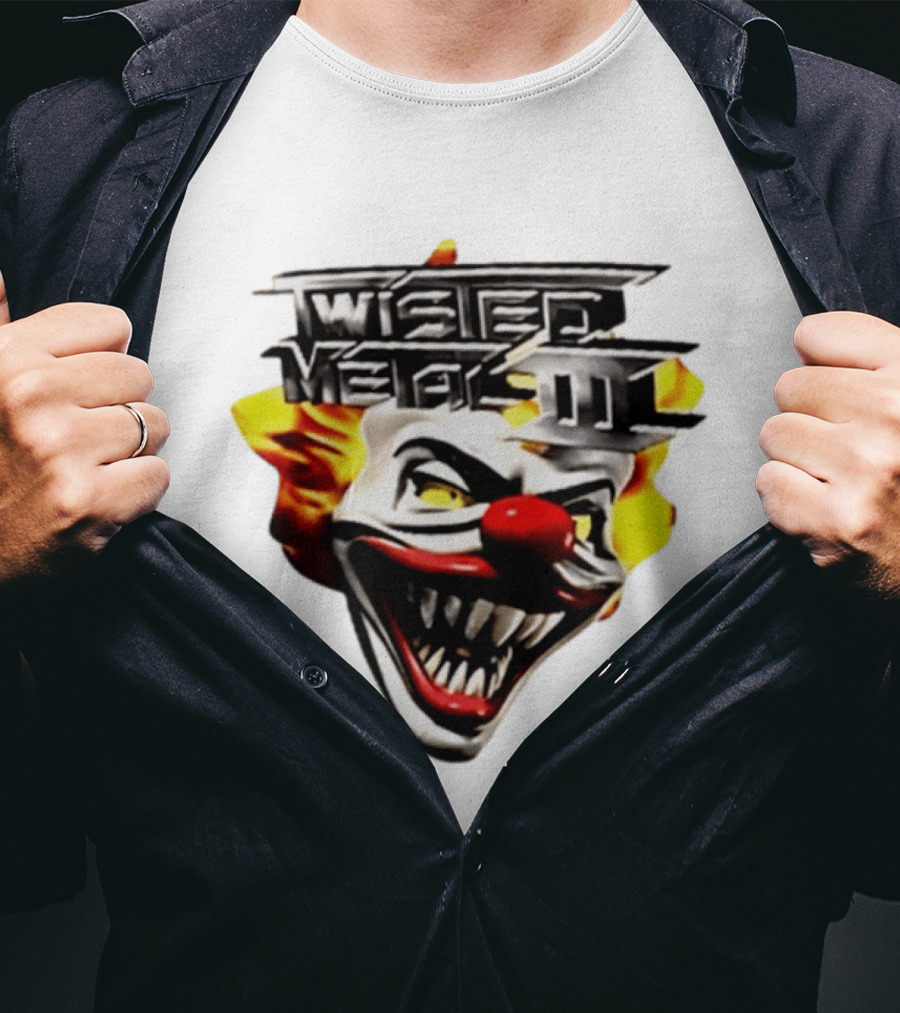 Twisted Metal III Sweet Tooth Clown Face Fiery Hair T-Shirt