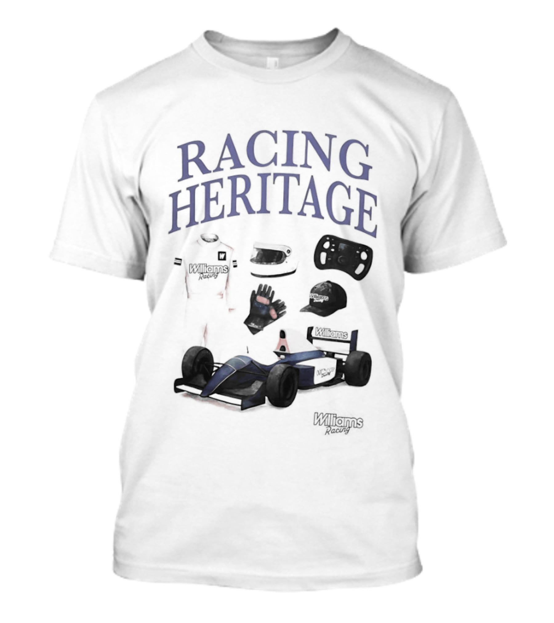 Racing Heritage Williams Racing Formula Car Icons Helmet Glove T-Shirt