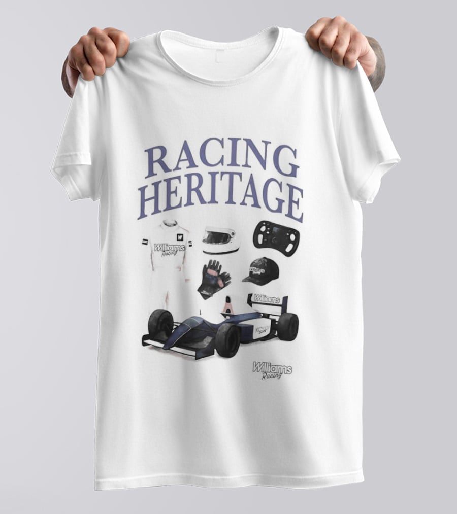 Racing Heritage Williams Racing Formula Car Icons Helmet Glove T-Shirt