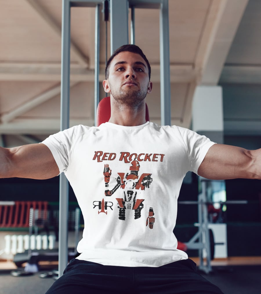 Red Rocket Robot Iconic Fragmented Design R R T-Shirt