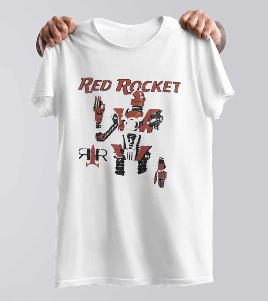 Red Rocket Robot Iconic Fragmented Design R R T-Shirt