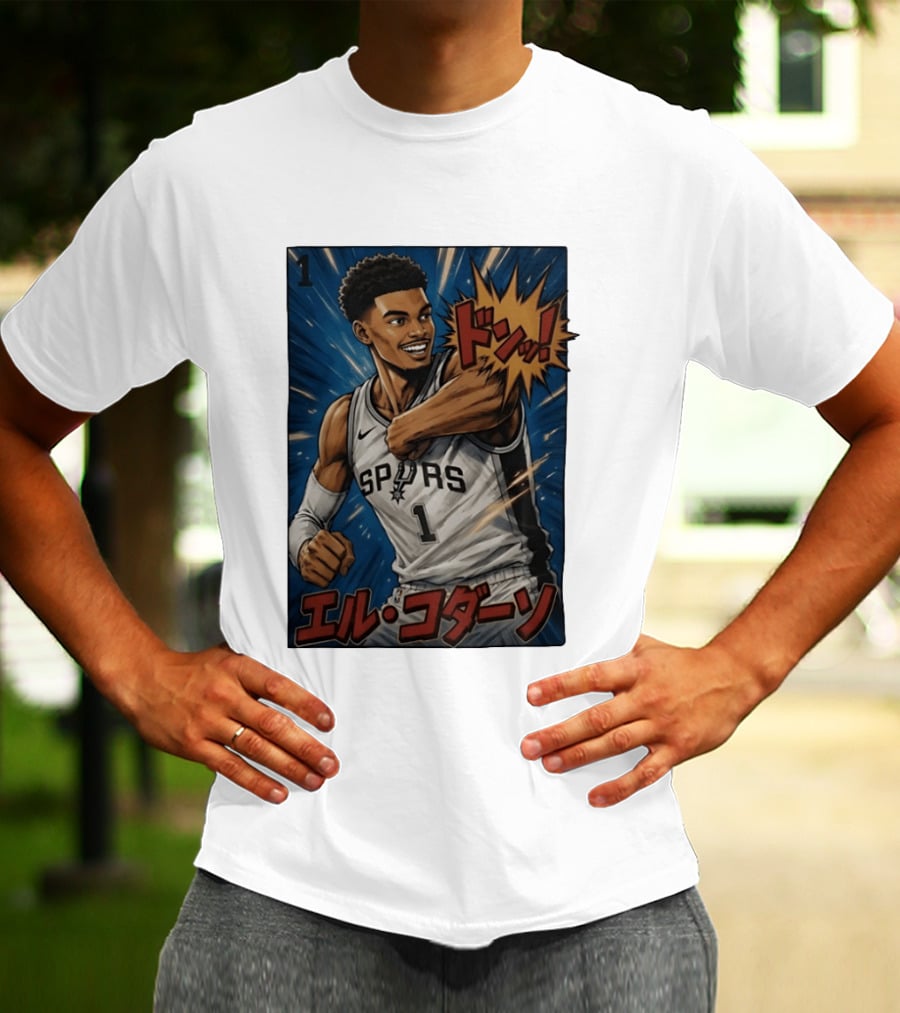 Victor Wembanyama San Antonio Spurs Manga Style Basketball T-Shirt