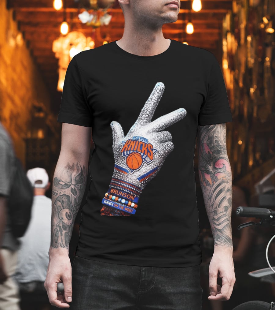 New York Knicks Iceman Jalen Brunson Burner On The Wrist Diamond Chain T-Shirt