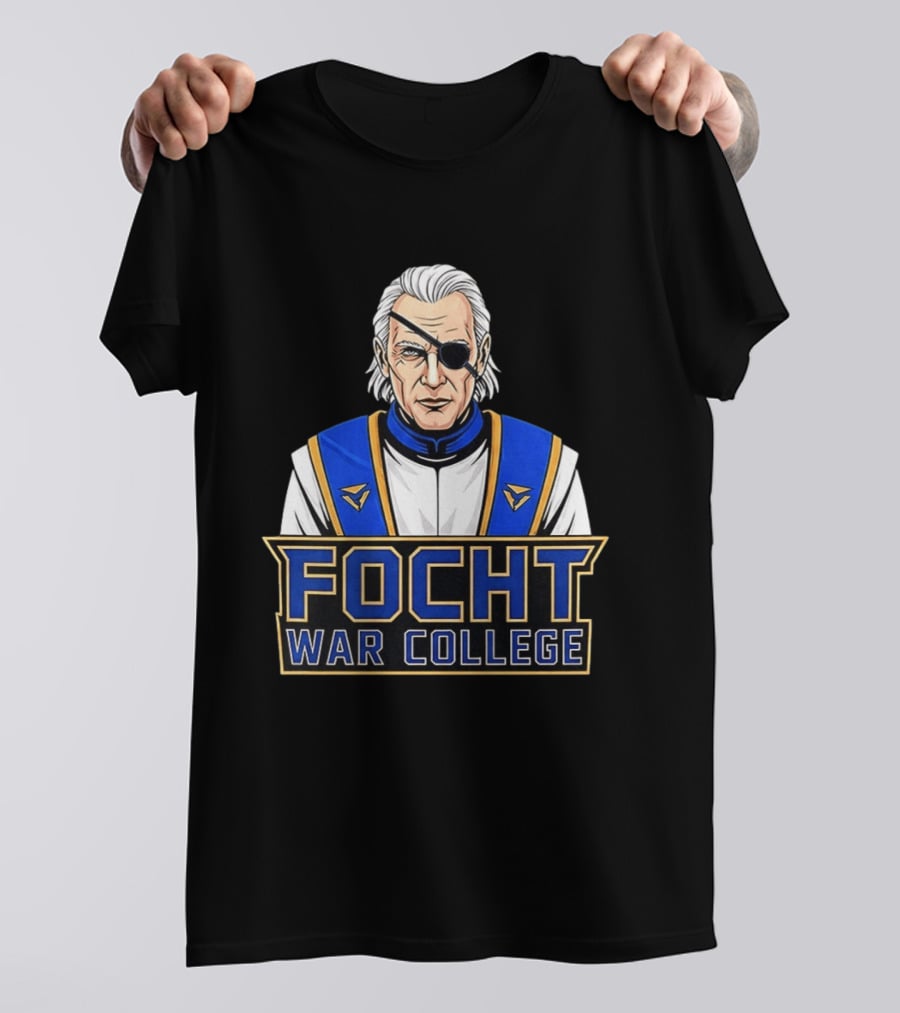 Focht War College Eyepatch Commander Blue And Gold Uniform T-Shirt