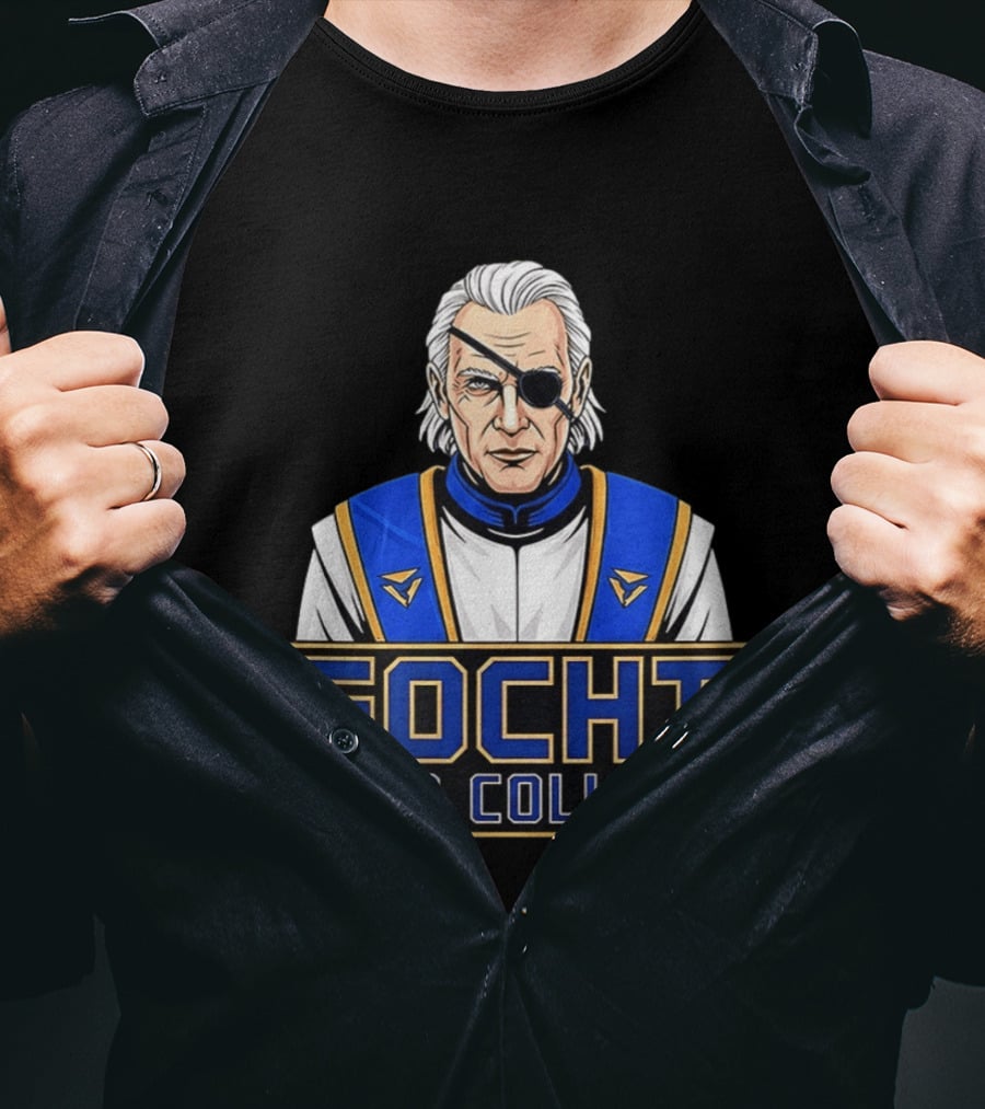 Focht War College Eyepatch Commander Blue And Gold Uniform T-Shirt