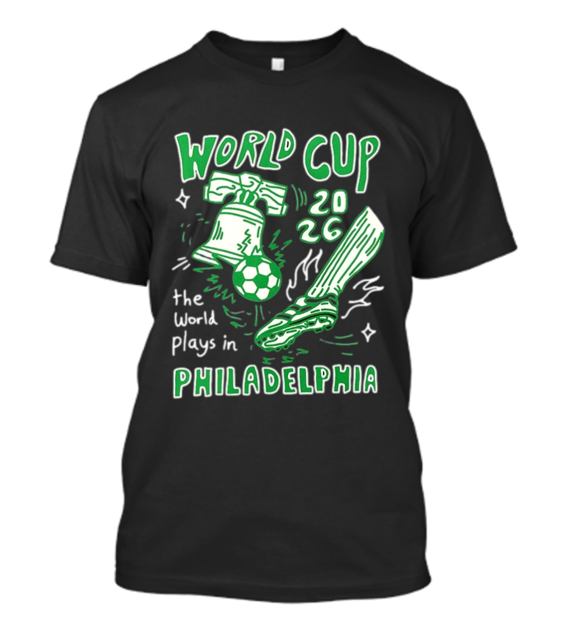 Liberty Bell Kicking Soccer Ball World Cup 2026 The World Plays In Philadelphia T-Shirt