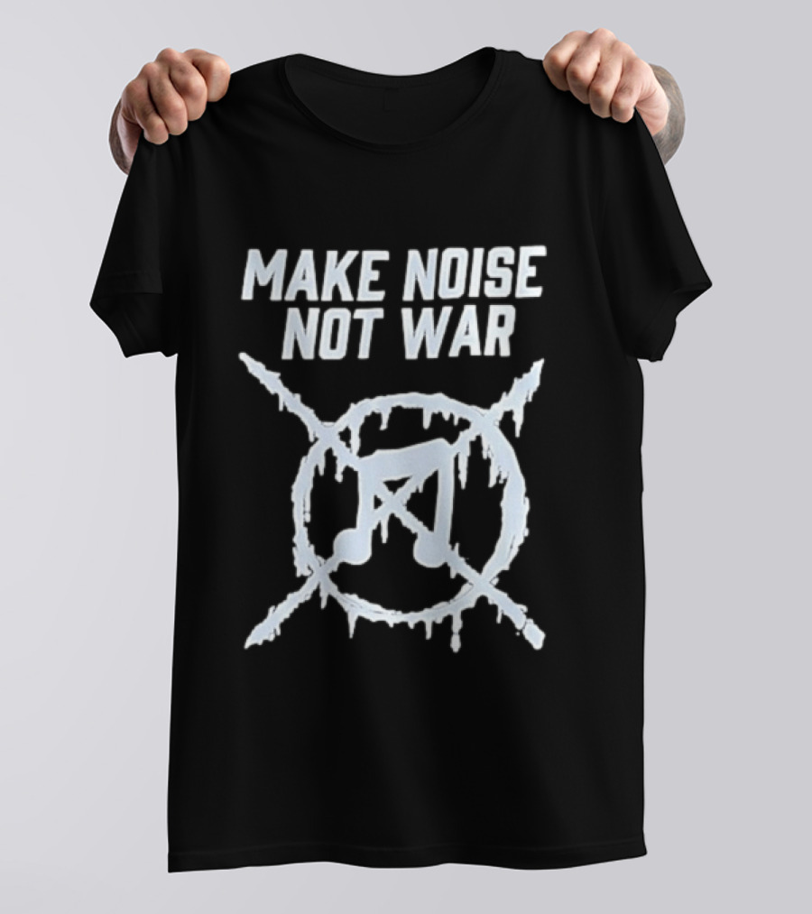 Make Noise Not War Icy Anarchy Music Note T-Shirt
